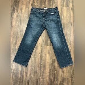 Lee Women's Relaxed Fit Straight Leg Jeans Dark Blue Denim Waist 39